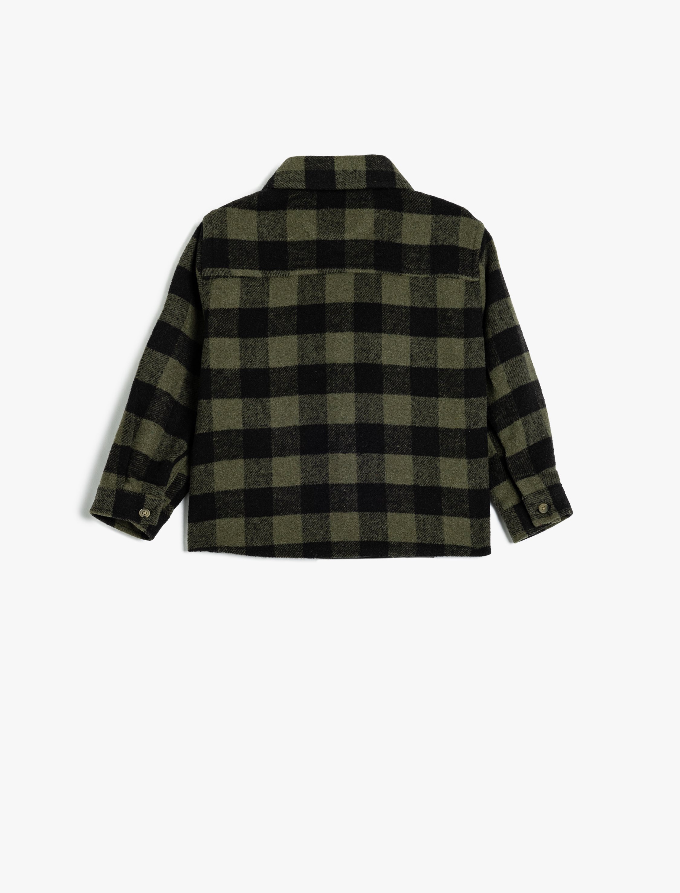 Erkek Bebek Oduncu Gömleği Tek Cep Detaylı Uzun Kollu