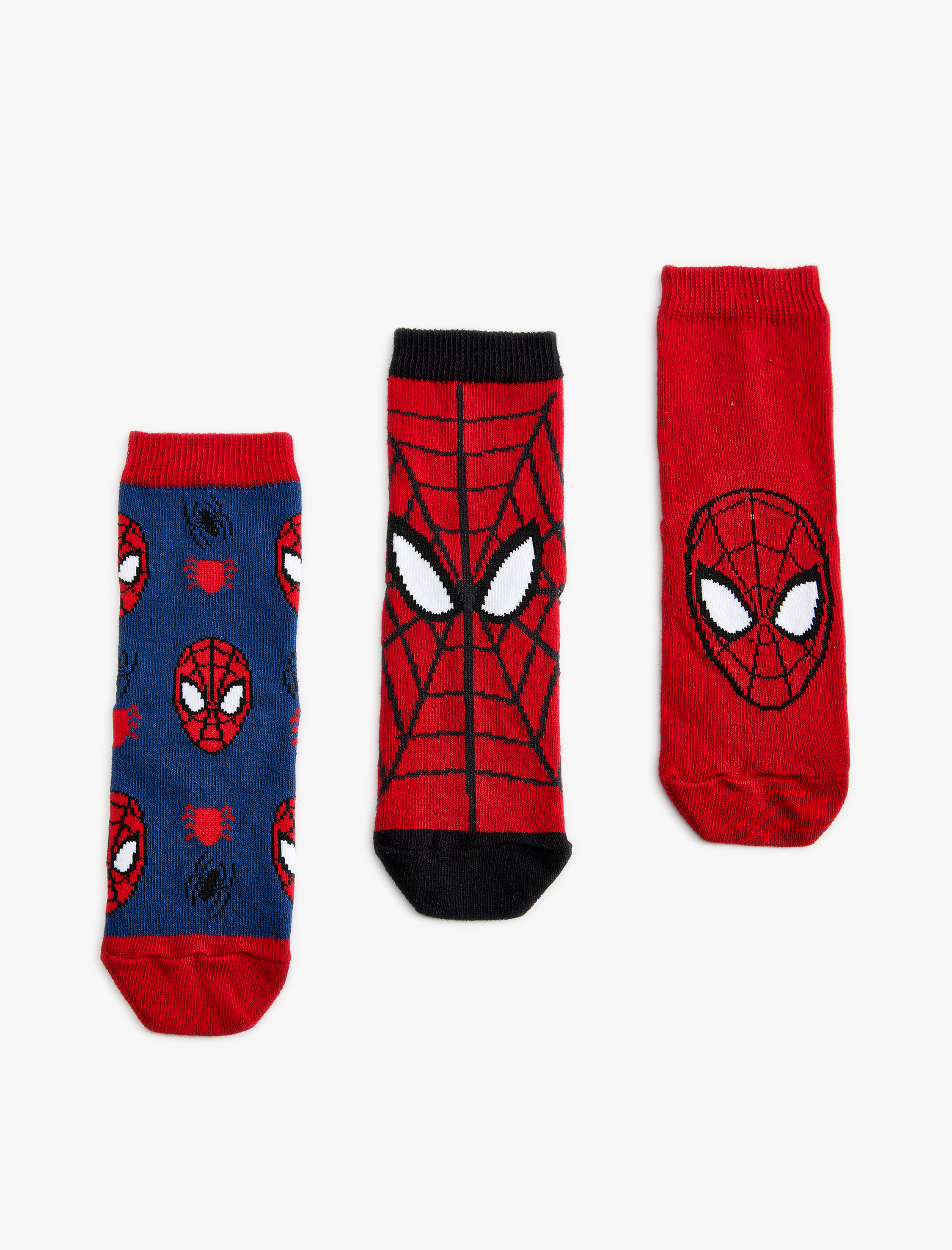  Erkek Çocuk 3'lü Örümcek Adam Çorap Seti Lisanslı