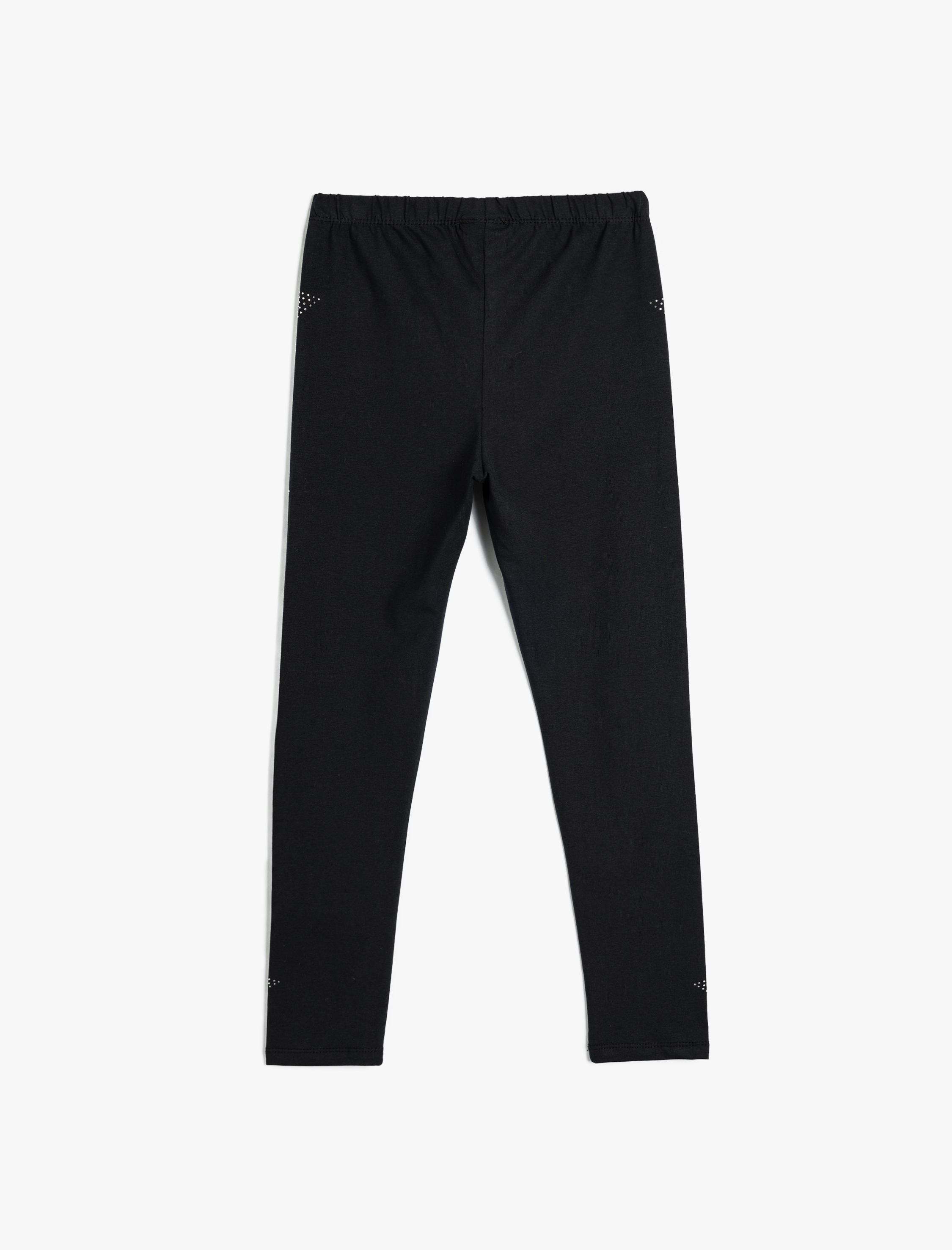  Kız Çocuk Yıldız Baskılı Tayt Beli Lastikli Pamuklu