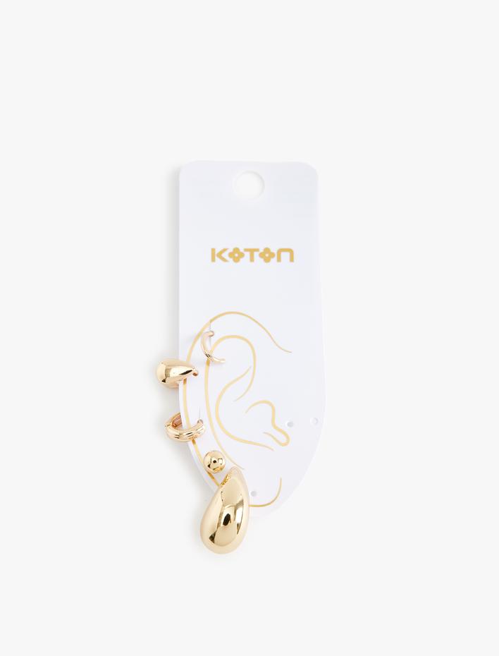 Kadın Top ve Kıkırdak Küpe Seti