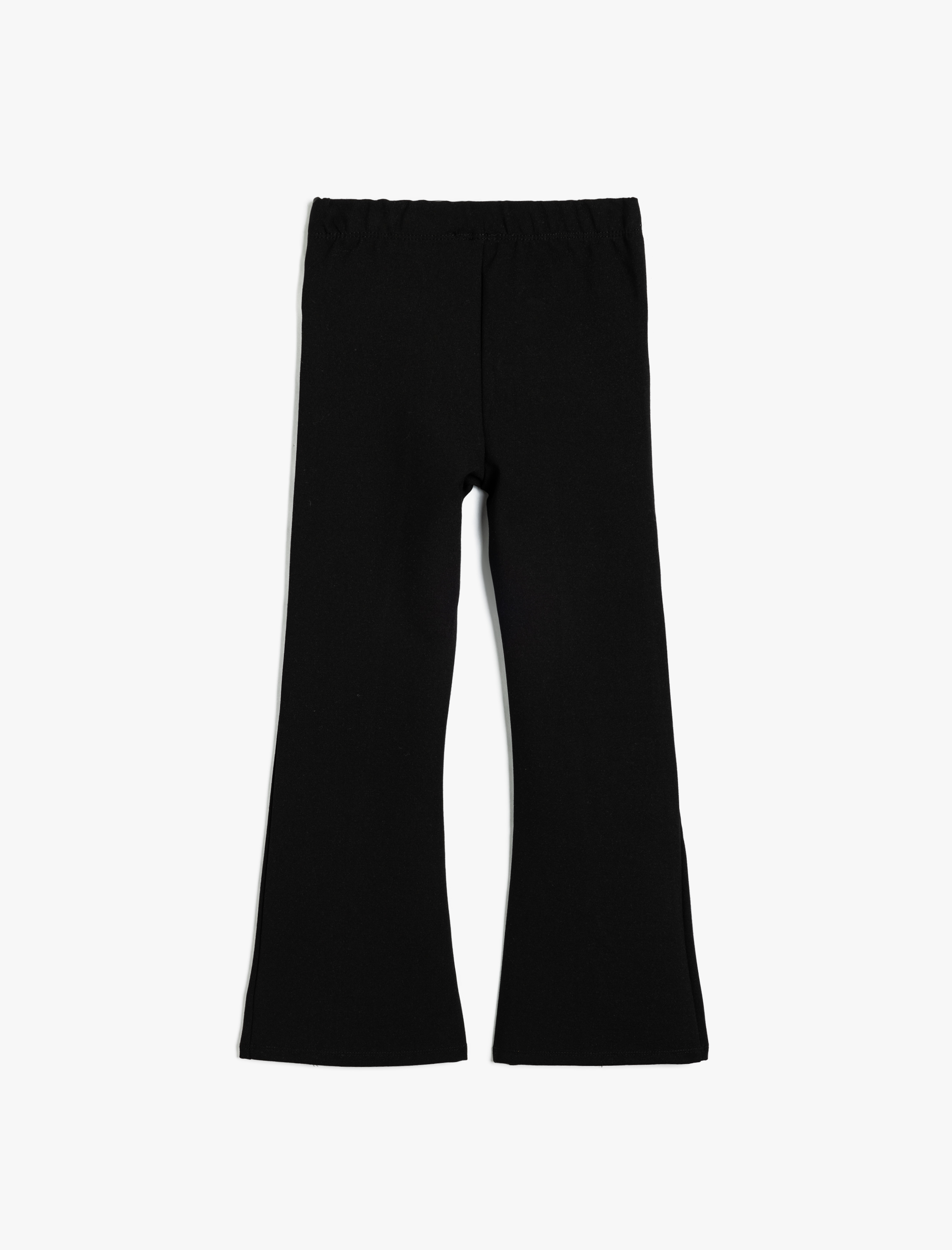  Kız Çocuk İspanyol Paça Pantolon Viskon Karışımlı Fermuar Detaylı