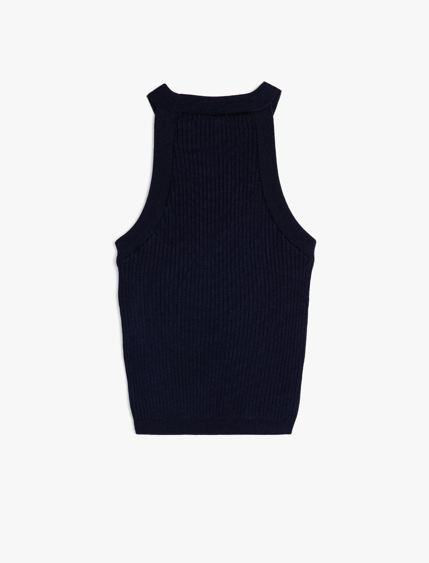   Bisiklet Yaka Kolsuz Basic Triko Kazak