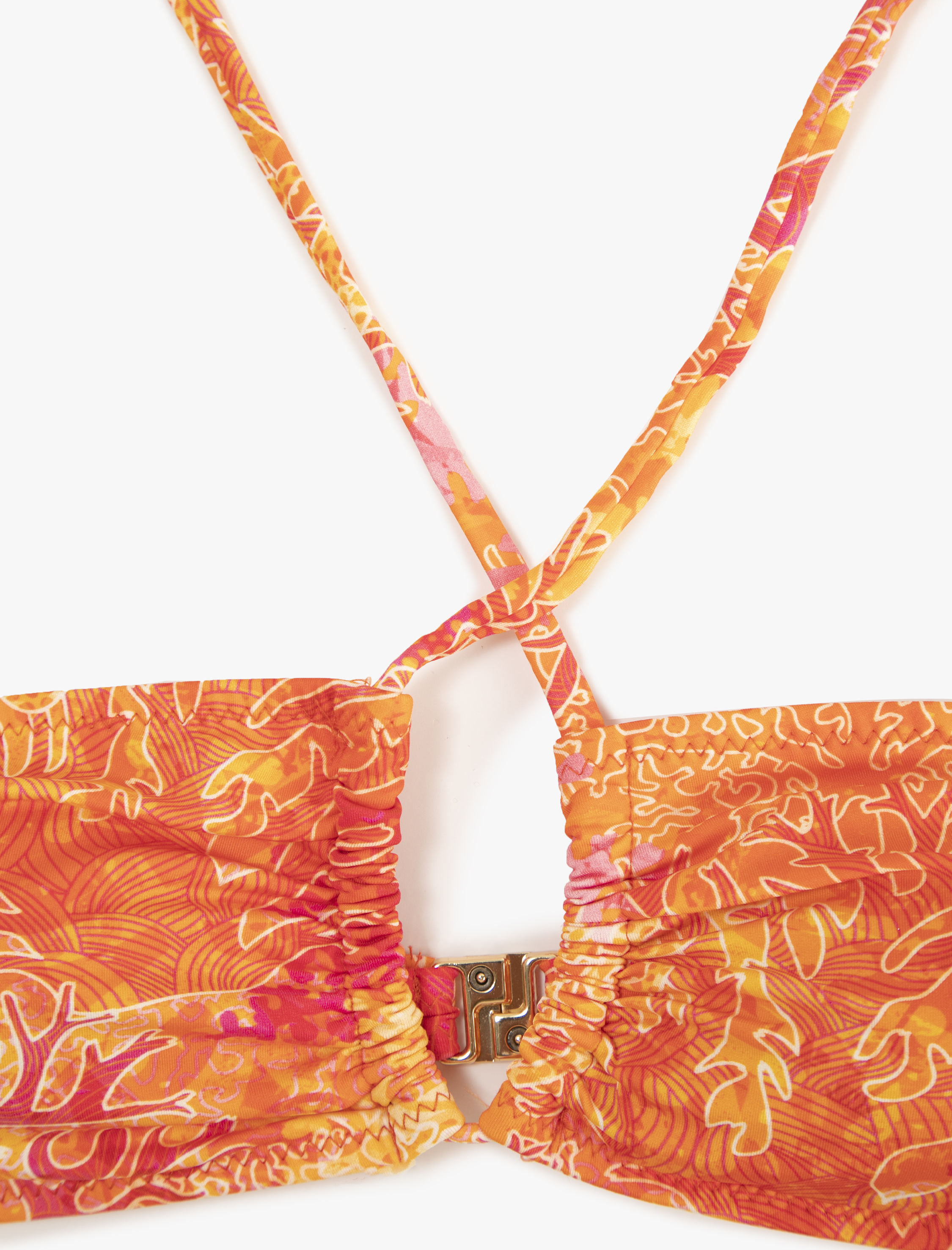   Boyundan Bağlamalı Bikini Üstü Büzgülü