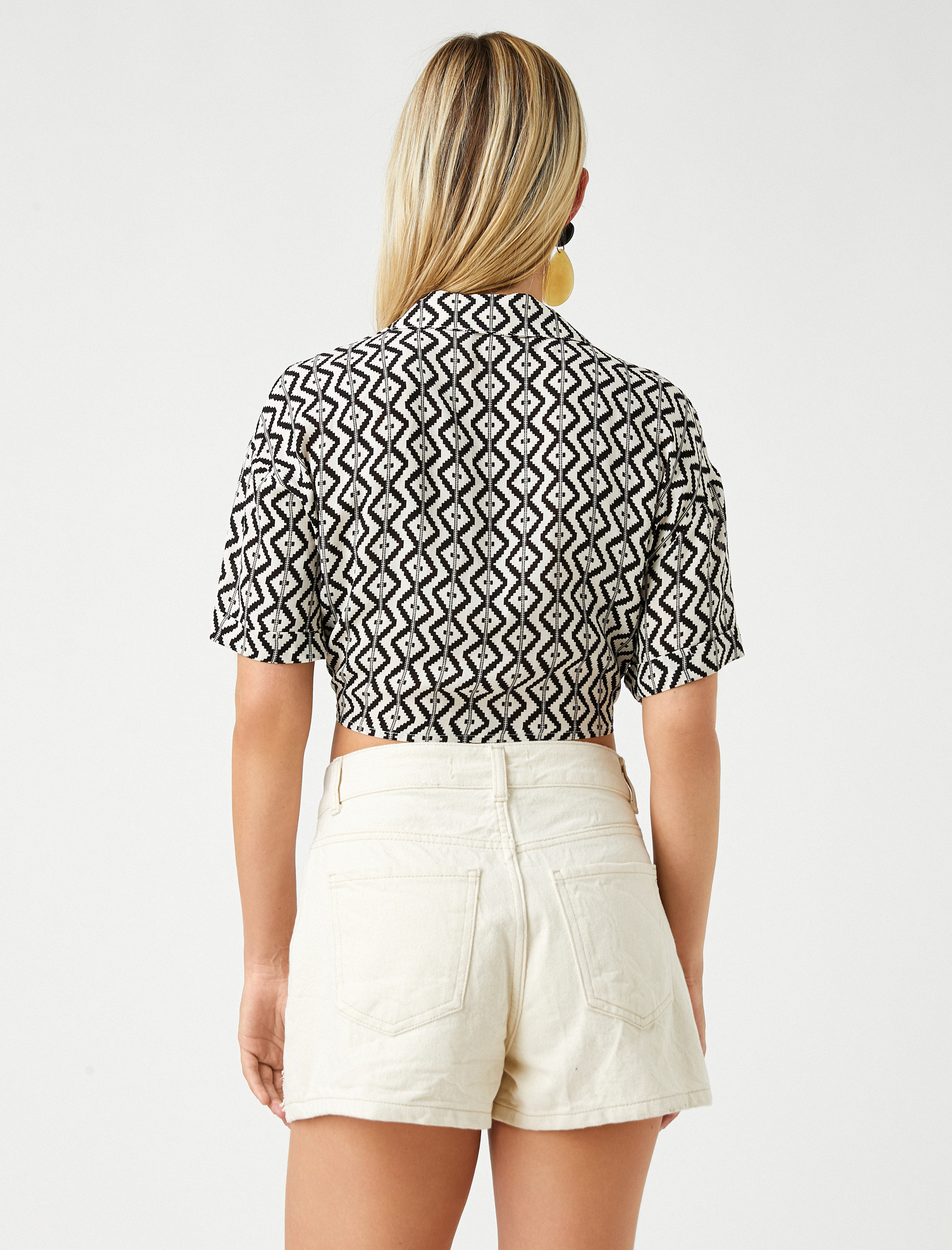   Crop Bluz Önden Bağlamalı