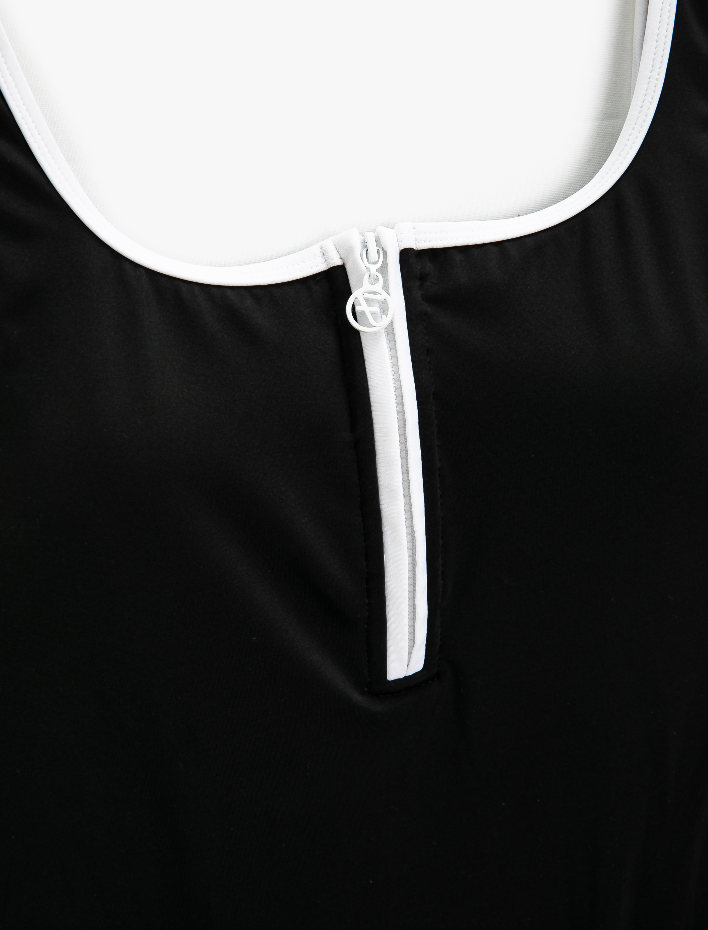   Yüzücü Mayosu U Yaka Kaplı Önü Fermuarlı Biye Detaylı