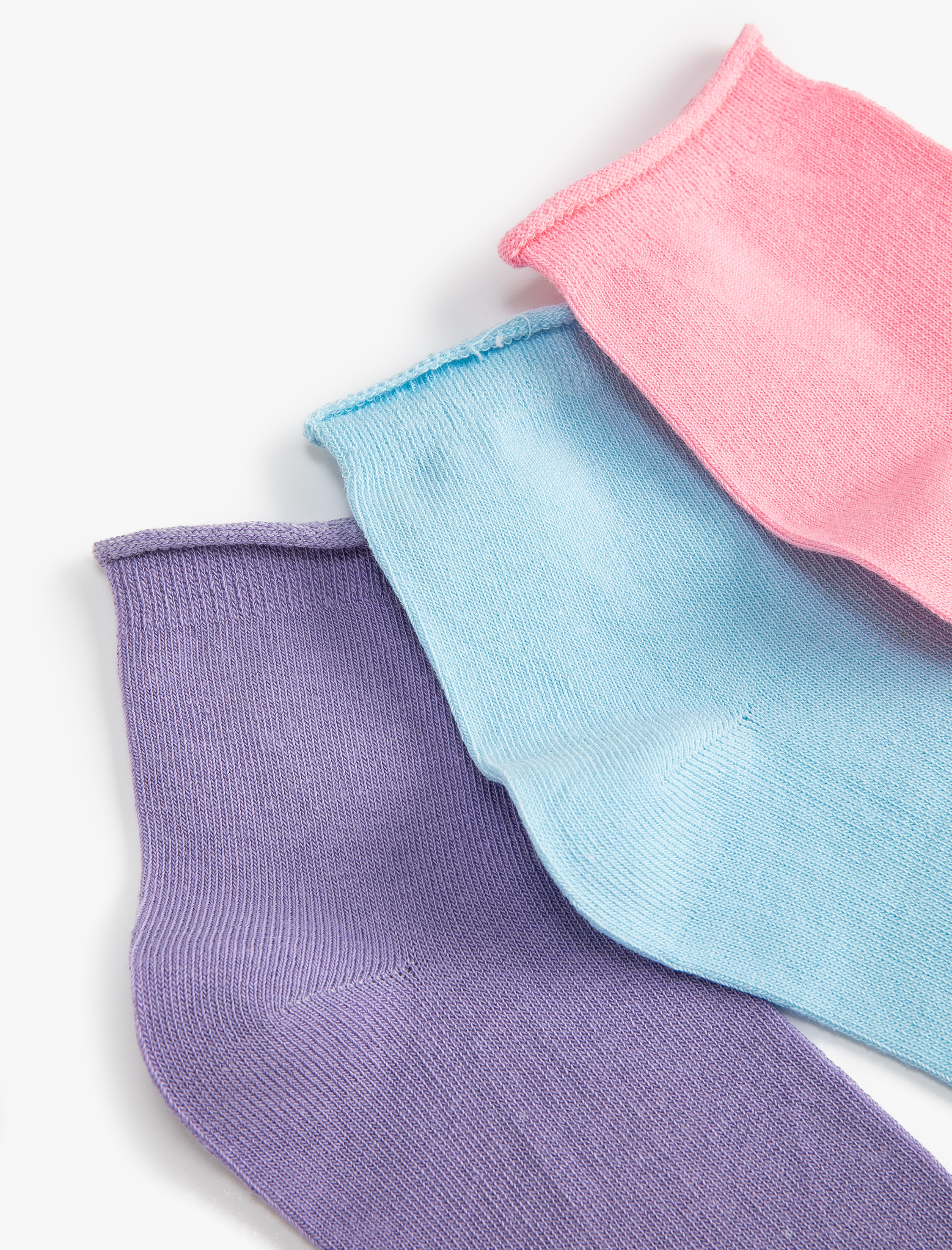  Kadın 3'lü Soket Çorap Seti Çok Renkli