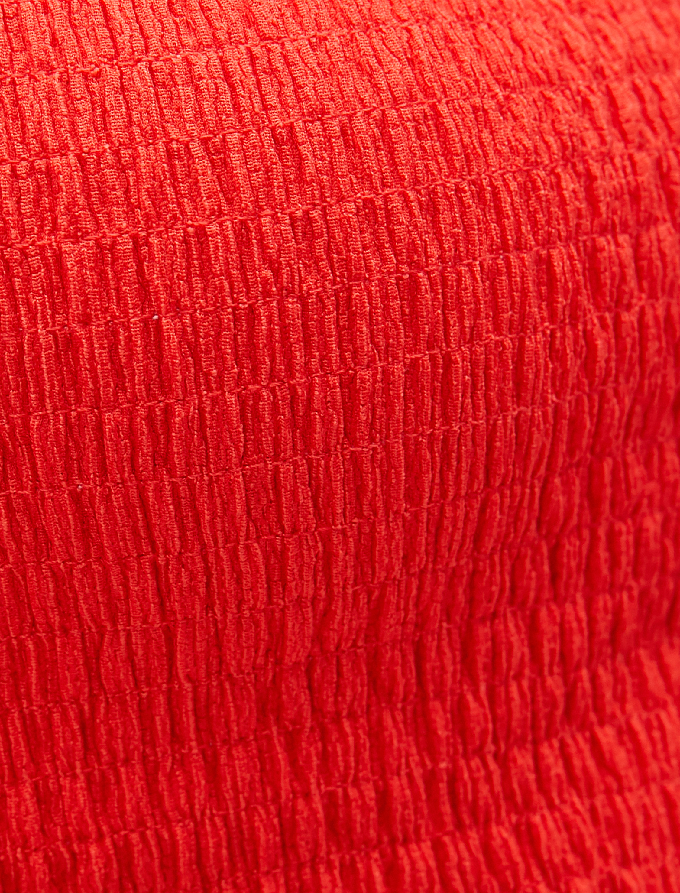   Crop Tişört Gipeli Balon Kollu Kare Yaka Bürümcük