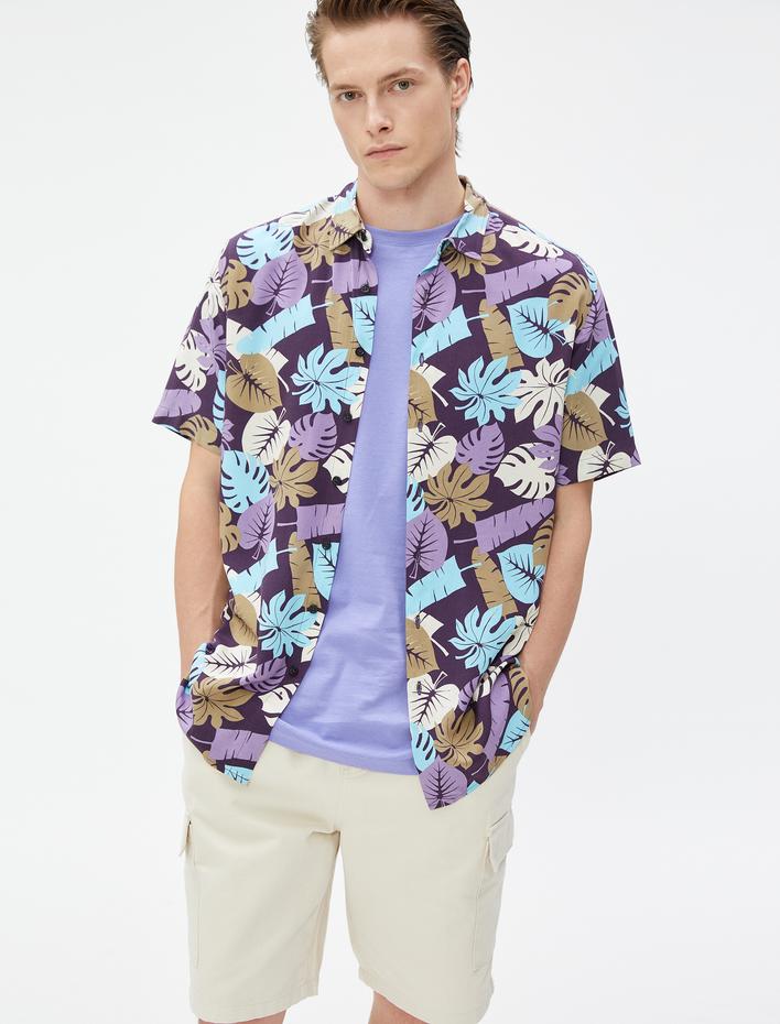  Kargo Şort Cepli Düğmeli Pamuklu