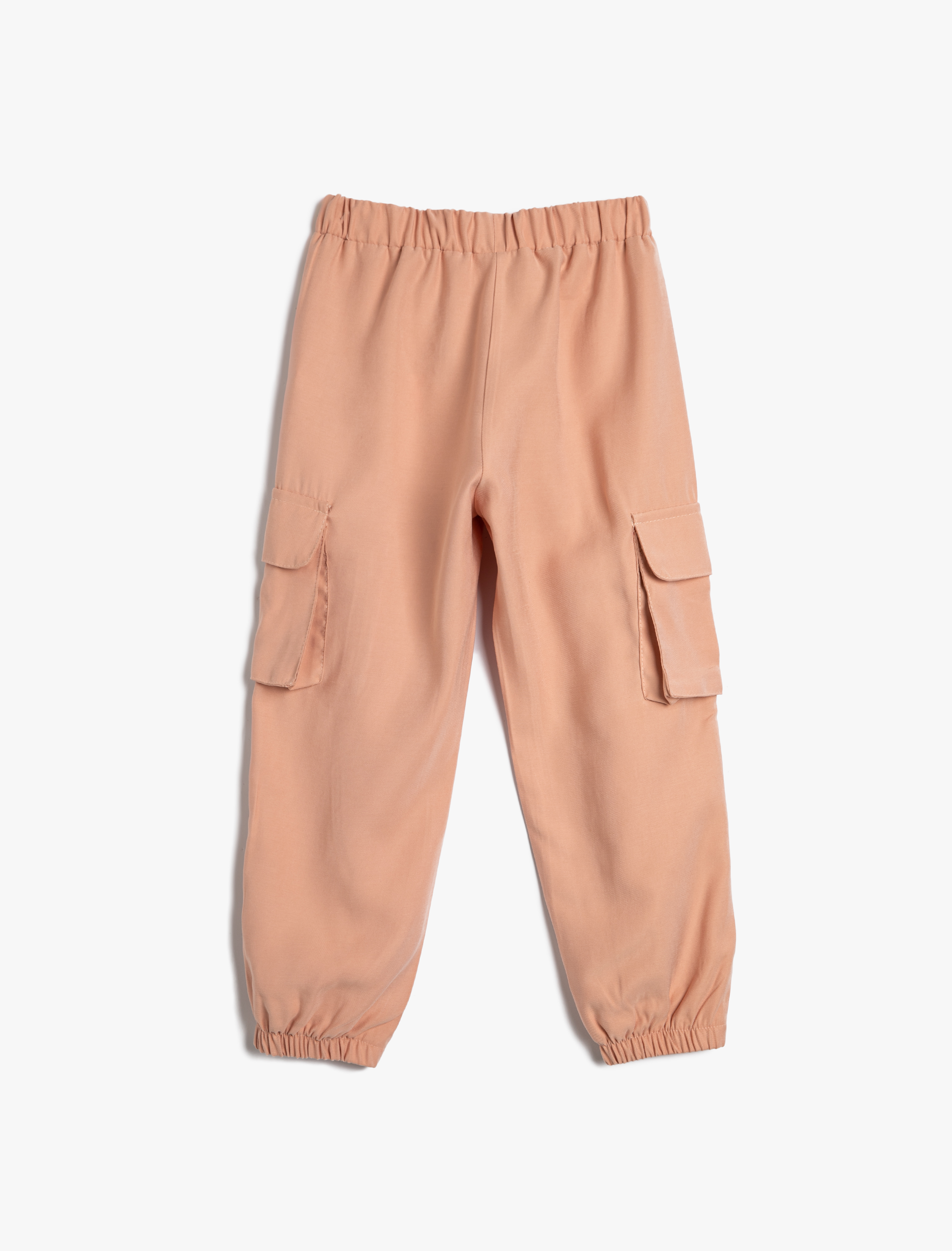  Kız Çocuk Paraşüt Pantolon Yanları Cepli Paçaları Elastik