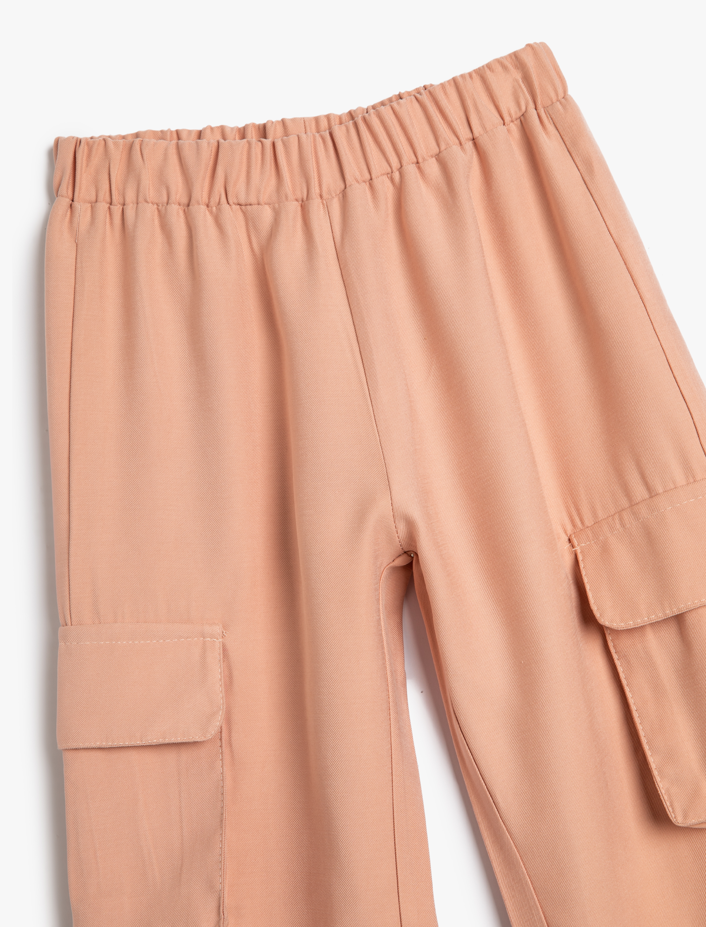  Kız Çocuk Paraşüt Pantolon Yanları Cepli Paçaları Elastik