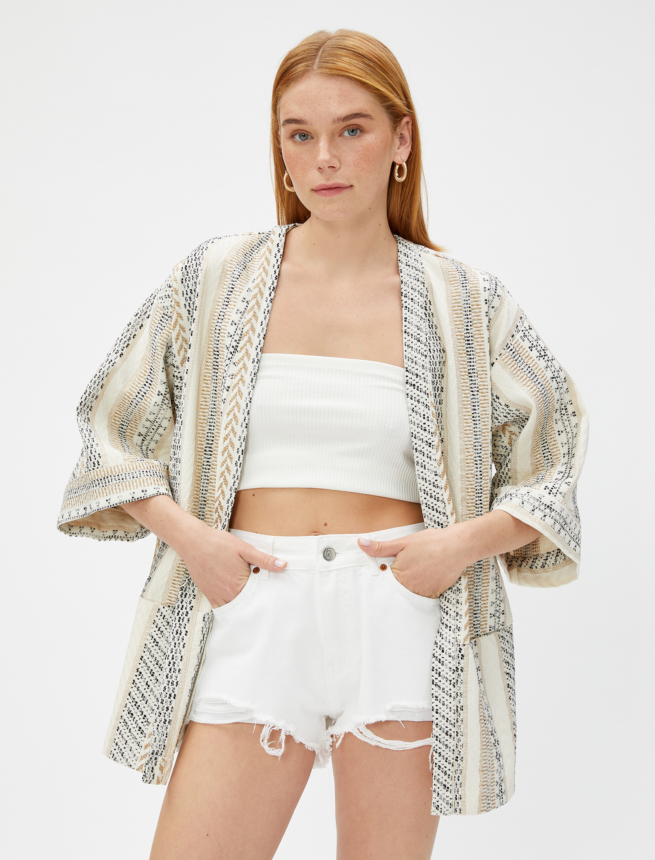   Kısa Kollu Kimono Midi Boy