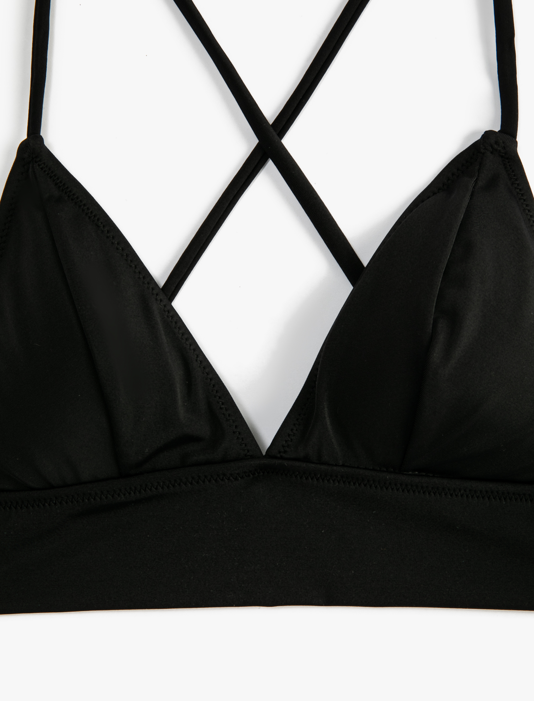   Bralet Üçgen Bikini Üstü Çapraz Askılı Kaplı