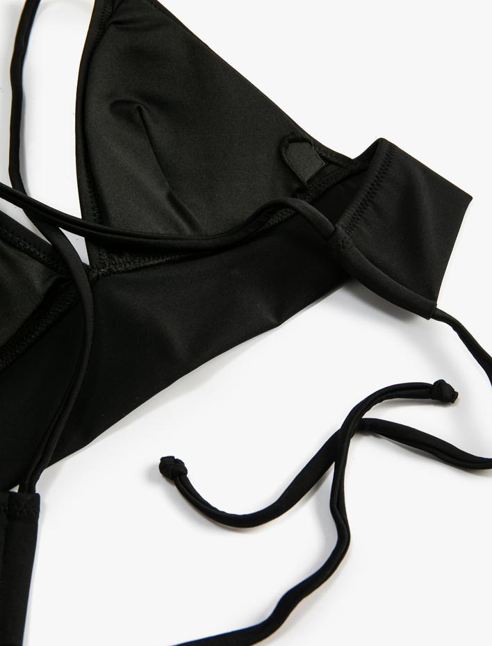  Bralet Üçgen Bikini Üstü Çapraz Askılı Kaplı