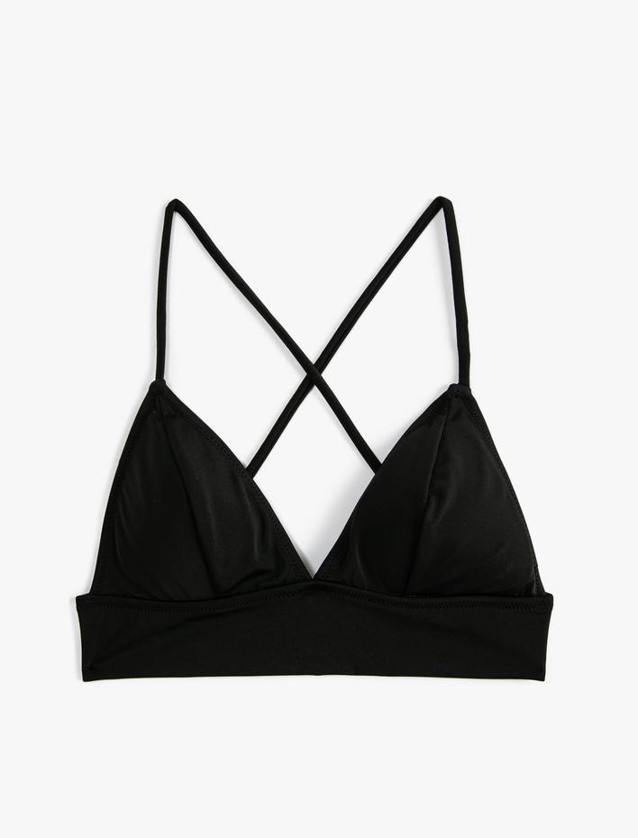  Bralet Üçgen Bikini Üstü Çapraz Askılı Kaplı