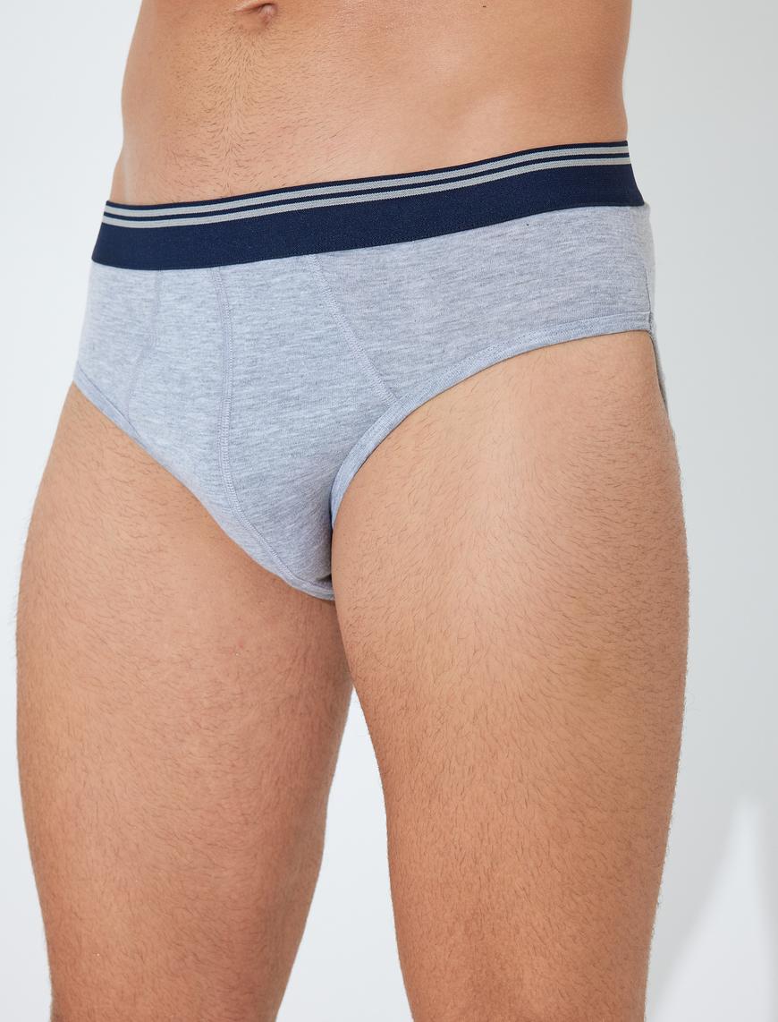   Pamuklu Şerit Detaylı 3'lü Slip Boxer Seti