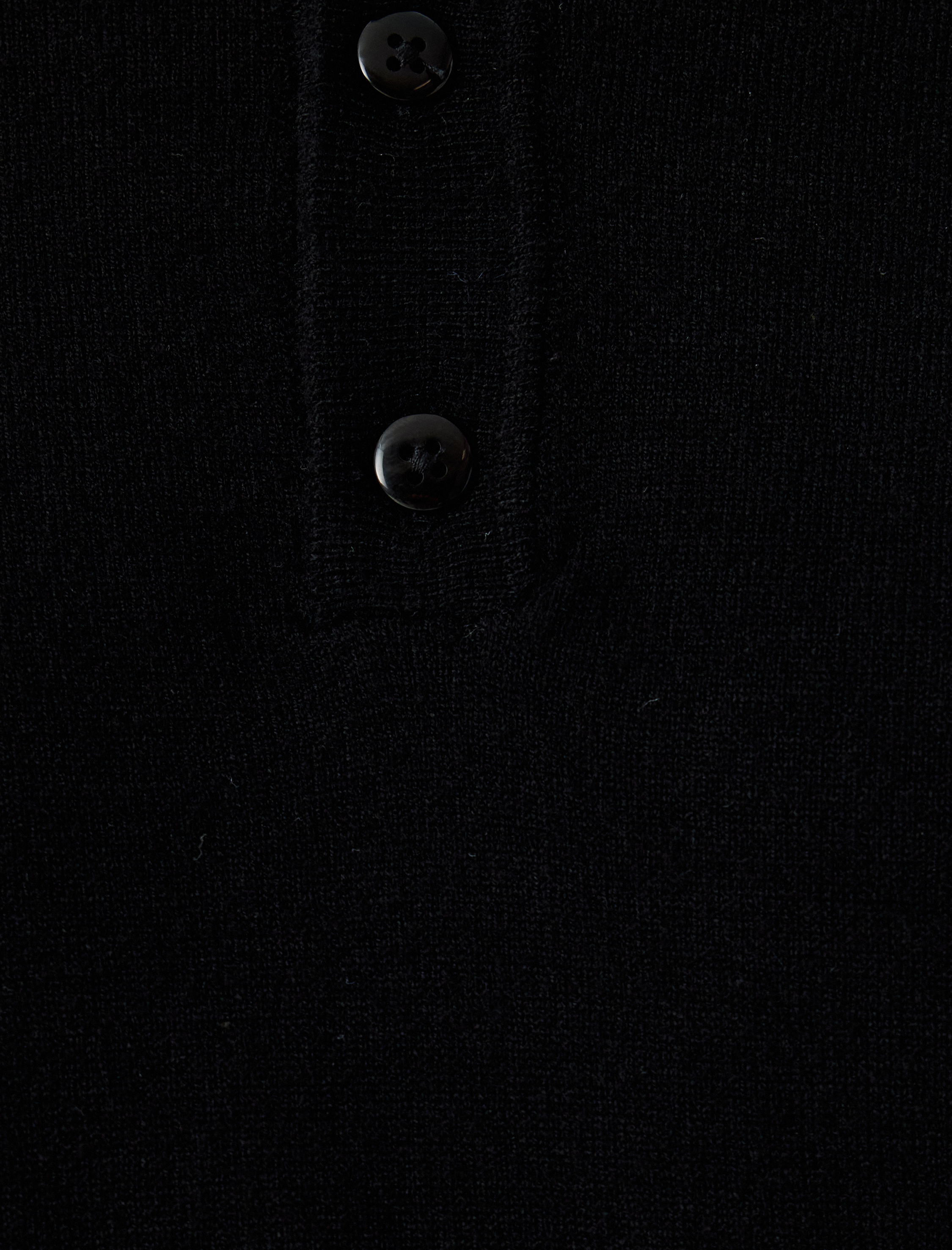   Polo Yaka Kazak Triko Basic Uzun Kollu Düğmeli