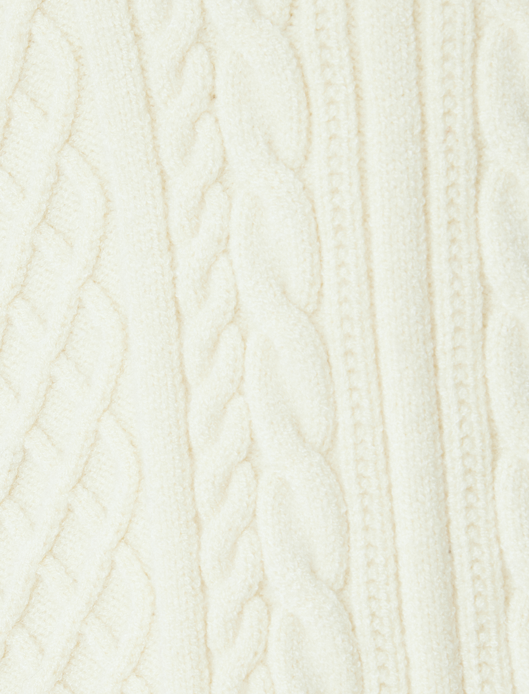   V yaka Triko Süveter Yanları Pencere Detaylı Bağlamalı Saç Örgü Desenli