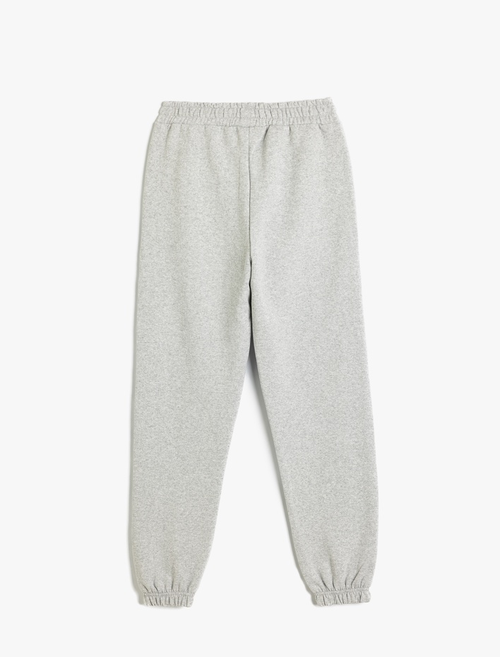 Kız Çocuk Pamuklu Beli Lastikli Şardonlu Basic Okul Eşofman Altı