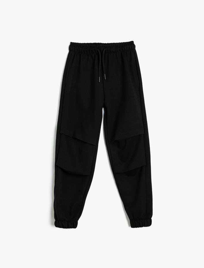 Kız Çocuk Basic Jogger Eşofman Altı Cepli Beli Lastikli Pamuklu