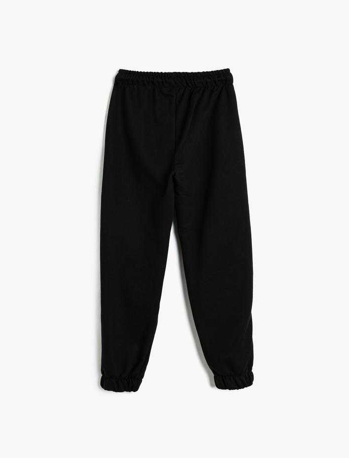Kız Çocuk Basic Jogger Eşofman Altı Cepli Beli Lastikli Pamuklu
