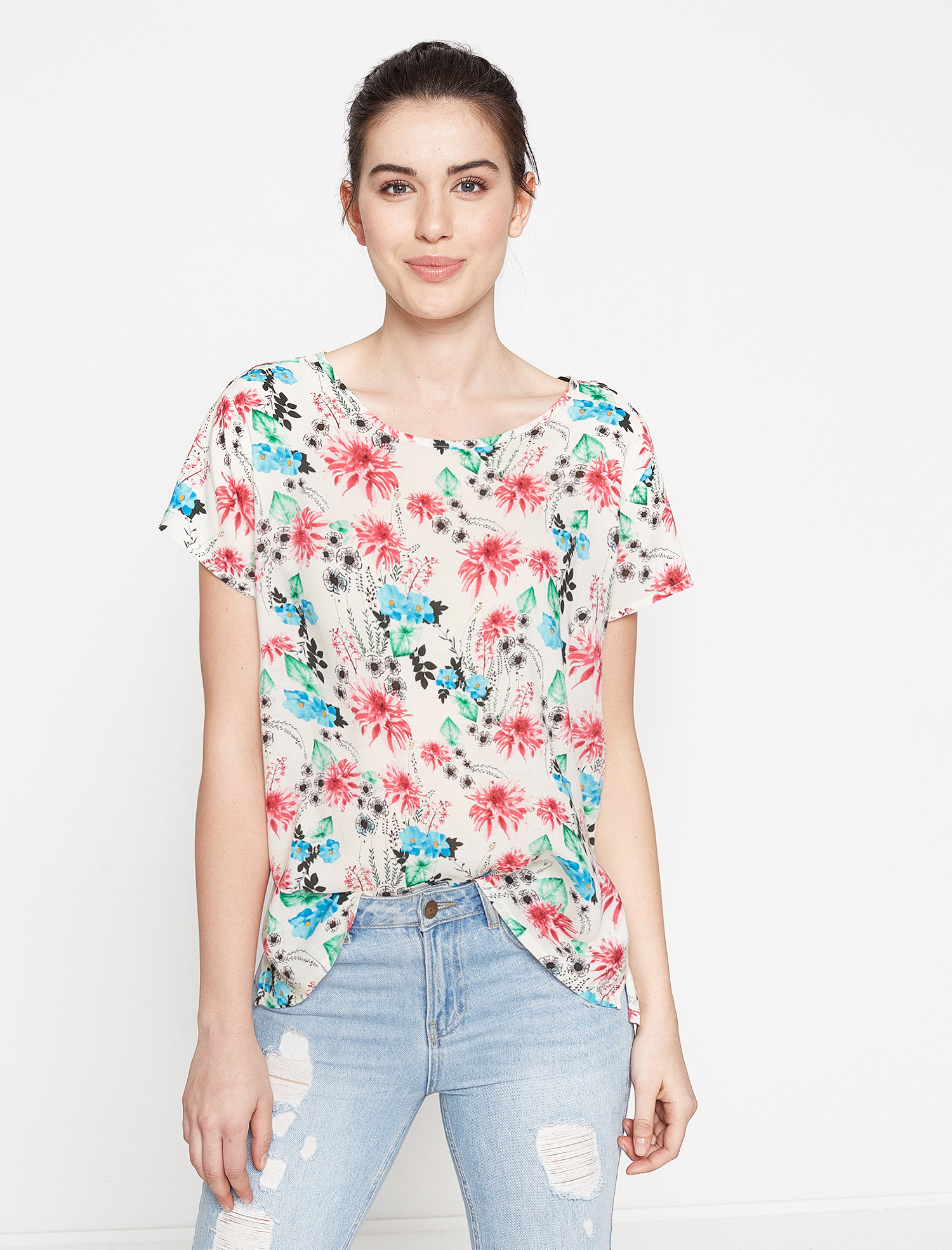   Koton Plus Çiçekli Bluz