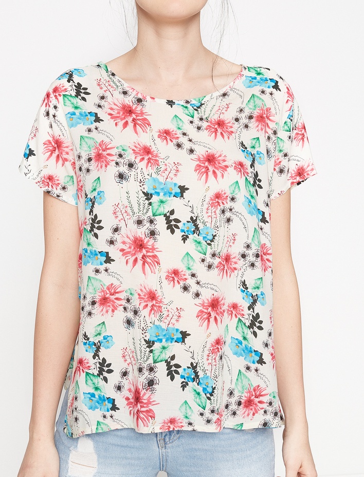  Koton Plus Çiçekli Bluz