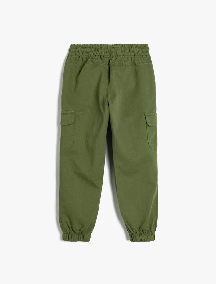 Erkek Çocuk Kargo Jogger Pantolon Cepli Beli Bağlamalı Pamuklu
