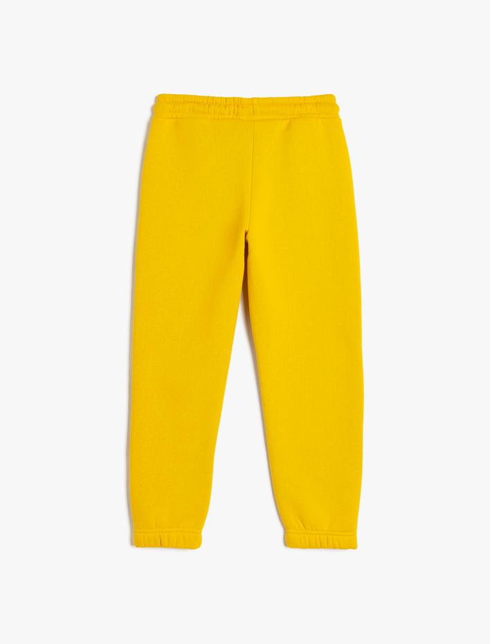 Erkek Çocuk Jogger Eşofman Altı Beli Bağlamalı Baskı Detaylı Cepli Şardonlu