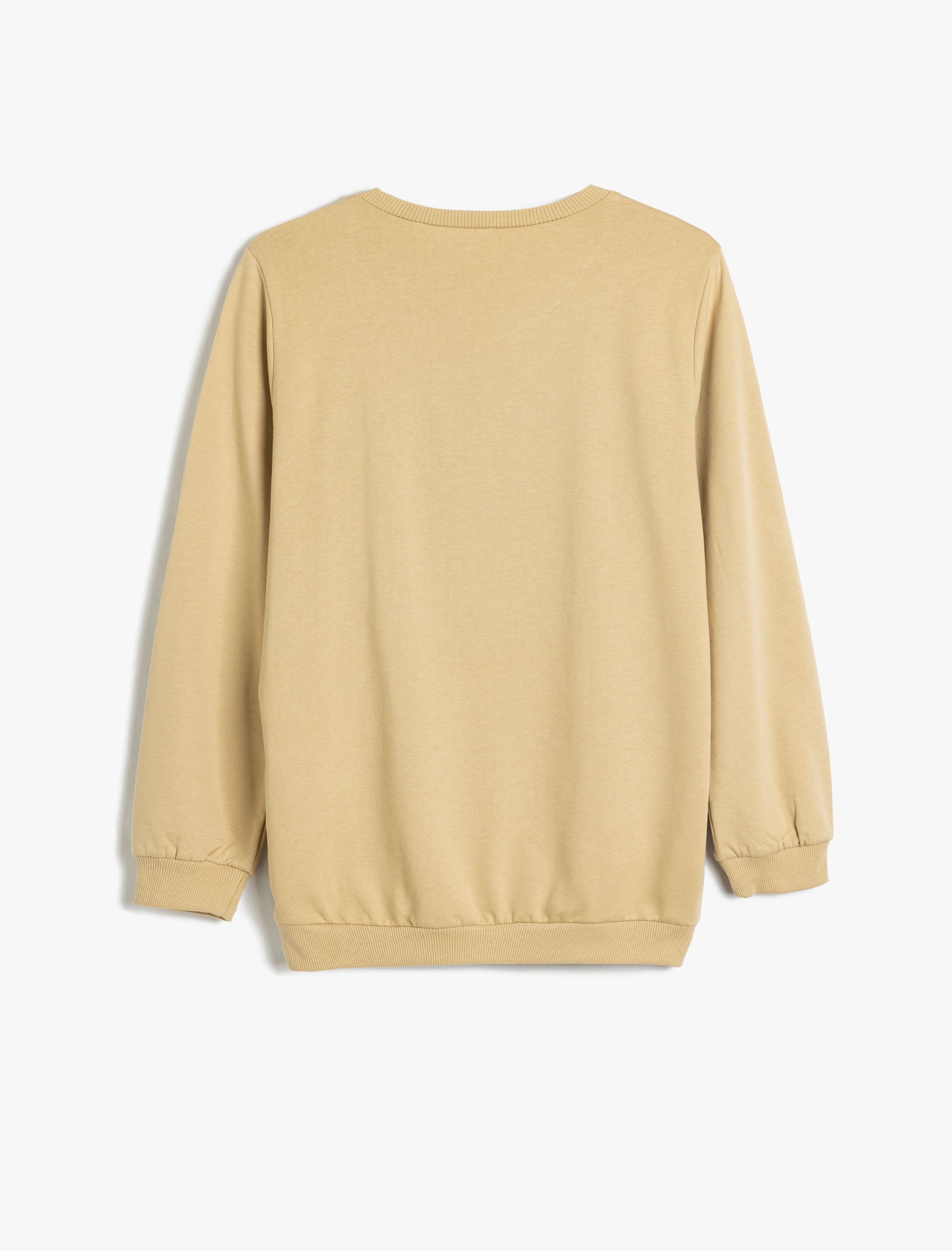  Erkek Çocuk Sweatshirt Kaplan Baskılı Uzun Kollu Bisiklet Yaka Pamuklu Şardonlu