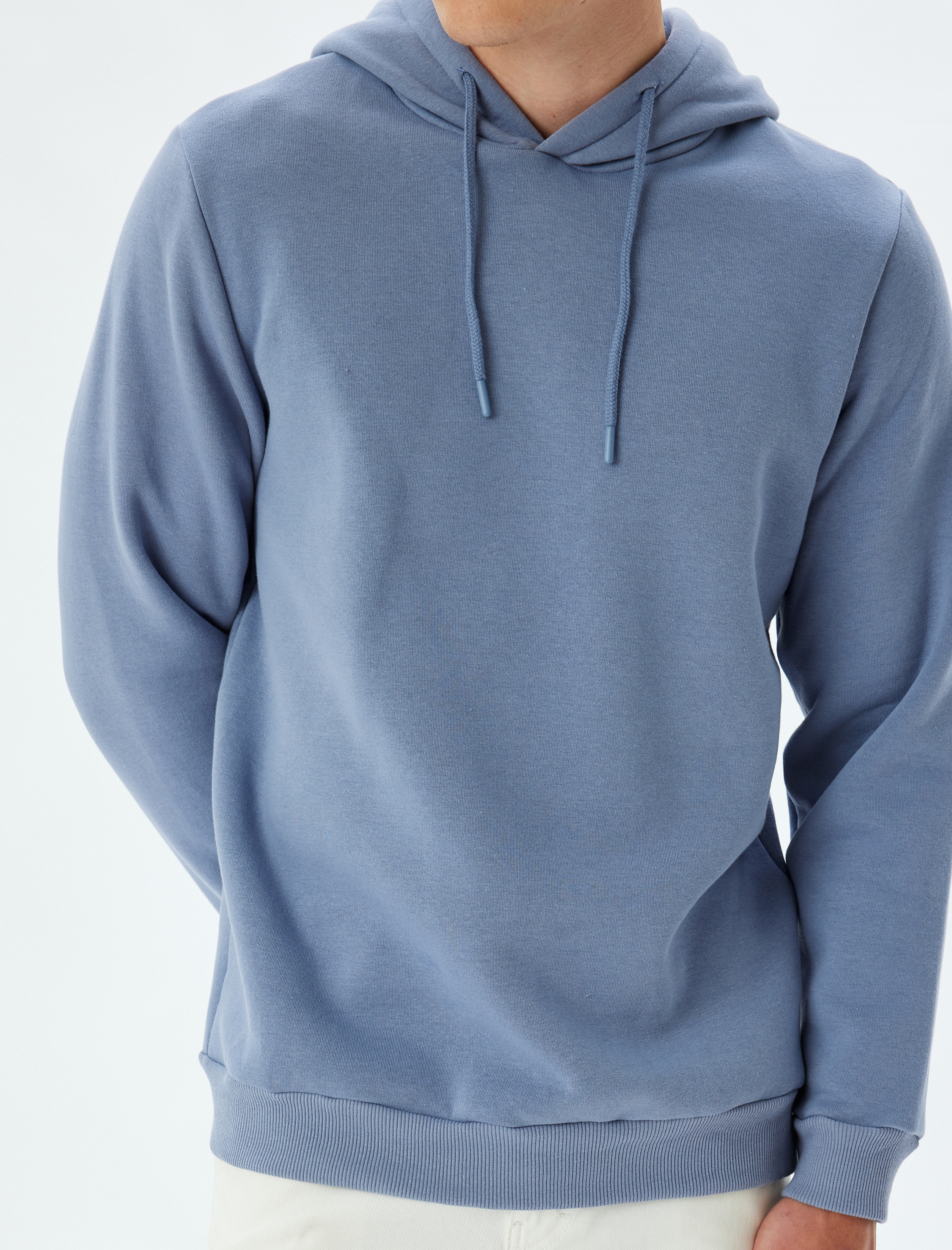   Şardonlu Pamuk Karışımlı Basic Kapşonlu Sweatshirt