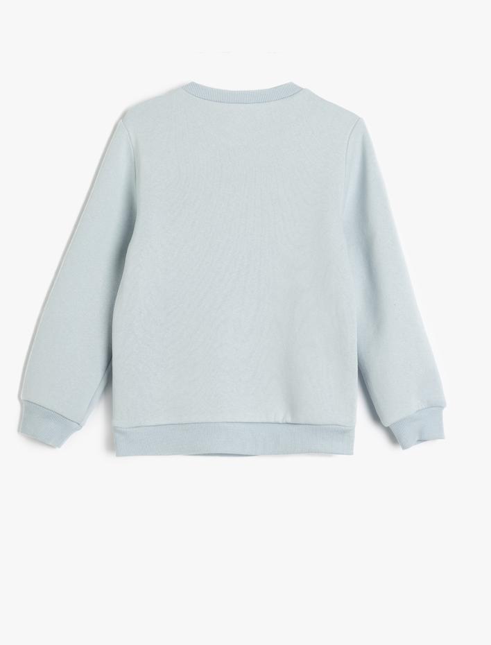 Kız Çocuk Sweatshirt Anime Baskılı Uzun Kollu Bisiklet Yaka Şardonlu