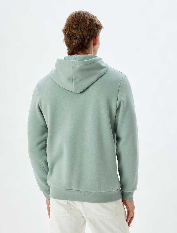 Kapşonlu Sweatshirt Basic Pamuk Karışımlı_3