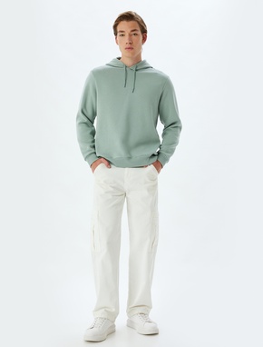 Kapşonlu Sweatshirt Basic Pamuk Karışımlı_1
