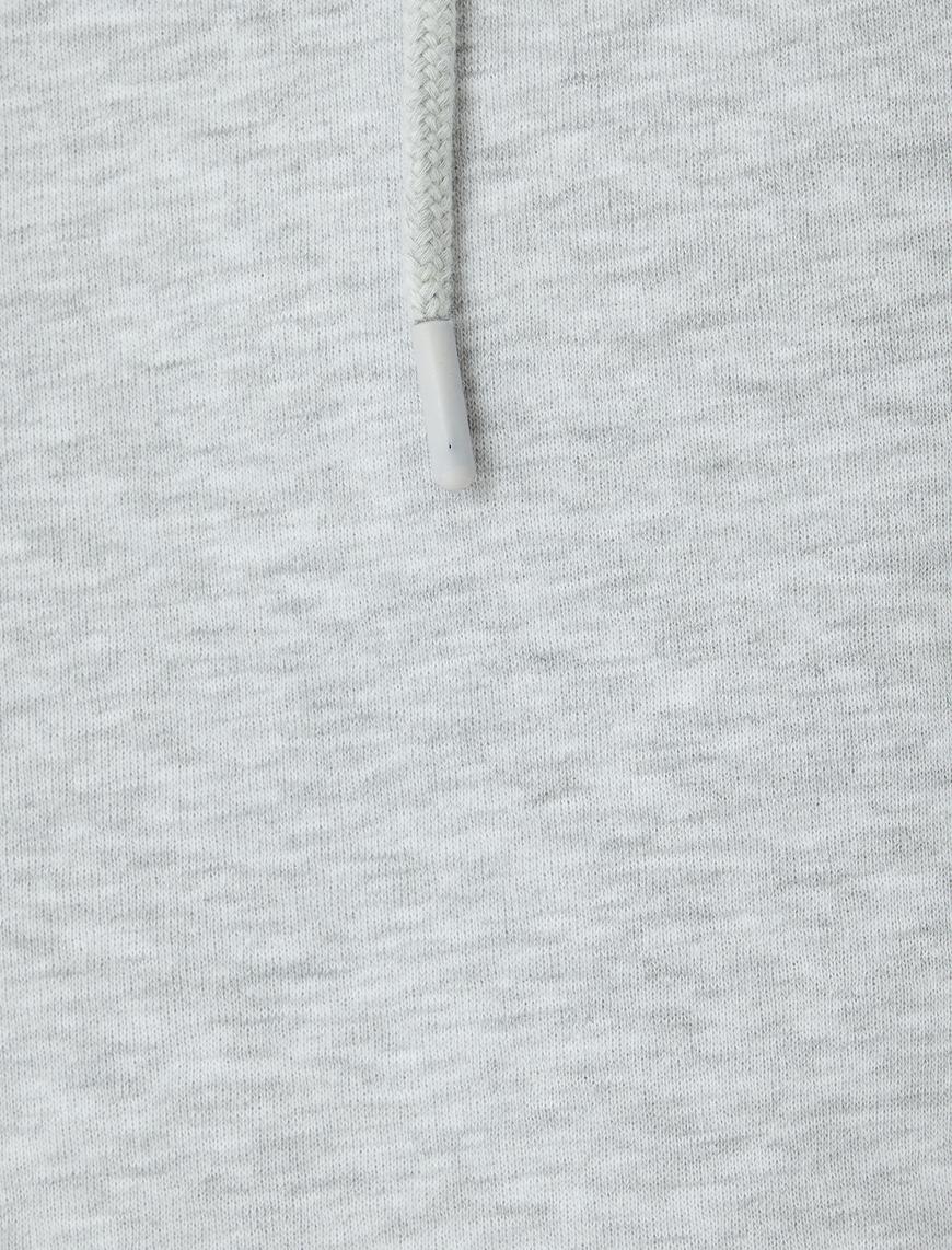   Şardonlu Pamuklu Basic Kapşonlu Sweatshirt