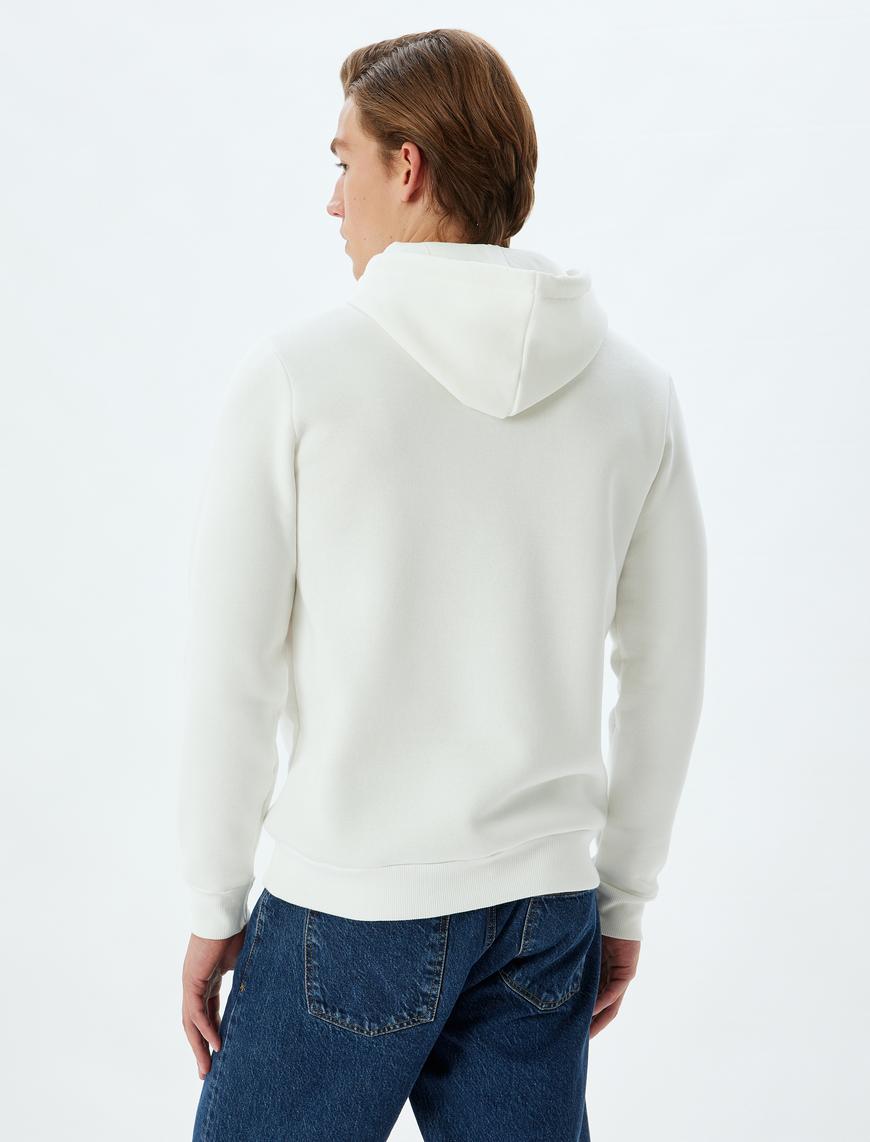   Şardonlu Pamuklu Basic Kapşonlu Sweatshirt