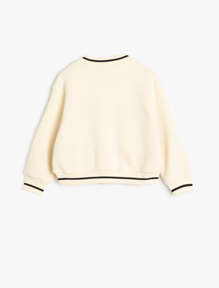 Kız Bebek Kolej Ceket Çıtçıt Kapamalı Cepli İşleme Detaylı Şardonlu