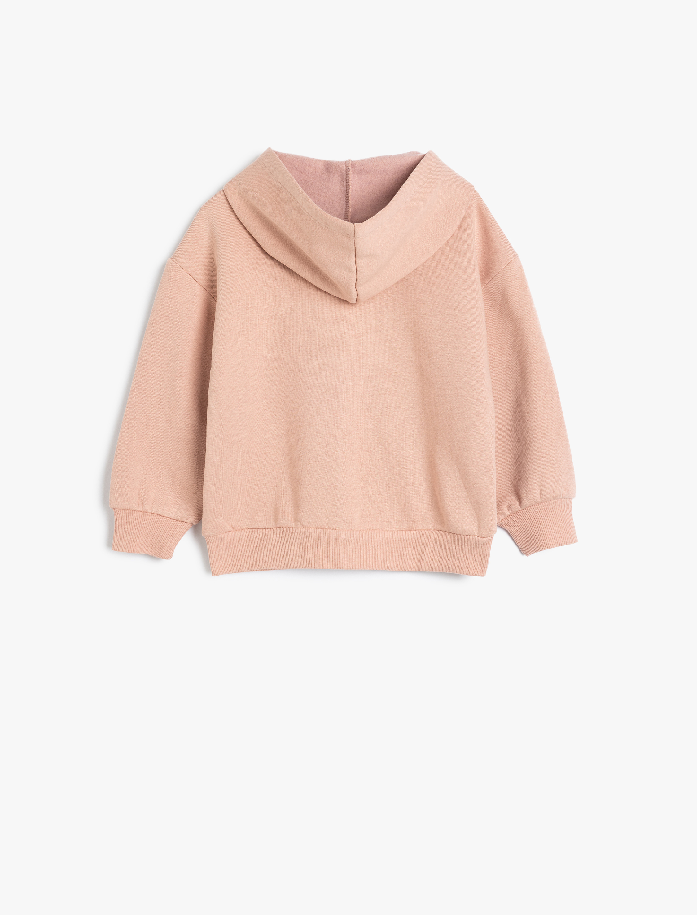 Kız Bebek Kapşonlu Sweatshirt Fermuarlı Uzun Kollu Balerin Baskı Detaylı Şardonlu