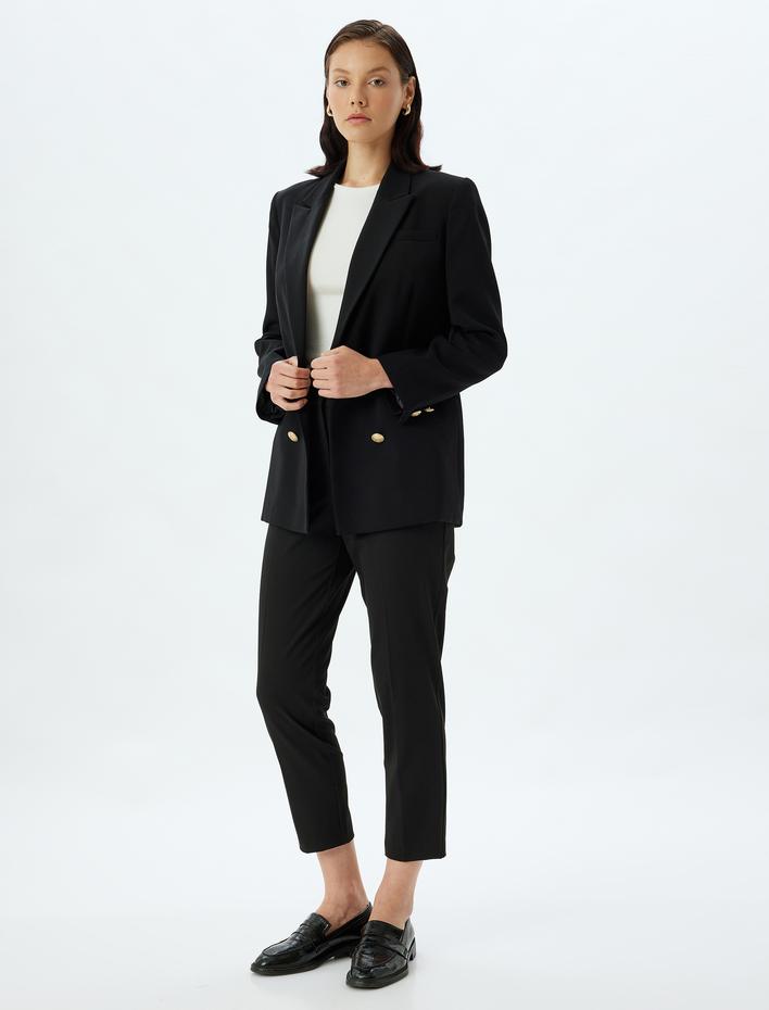  Slim Fit Standart Bel Cepli Kumaş Pantolon