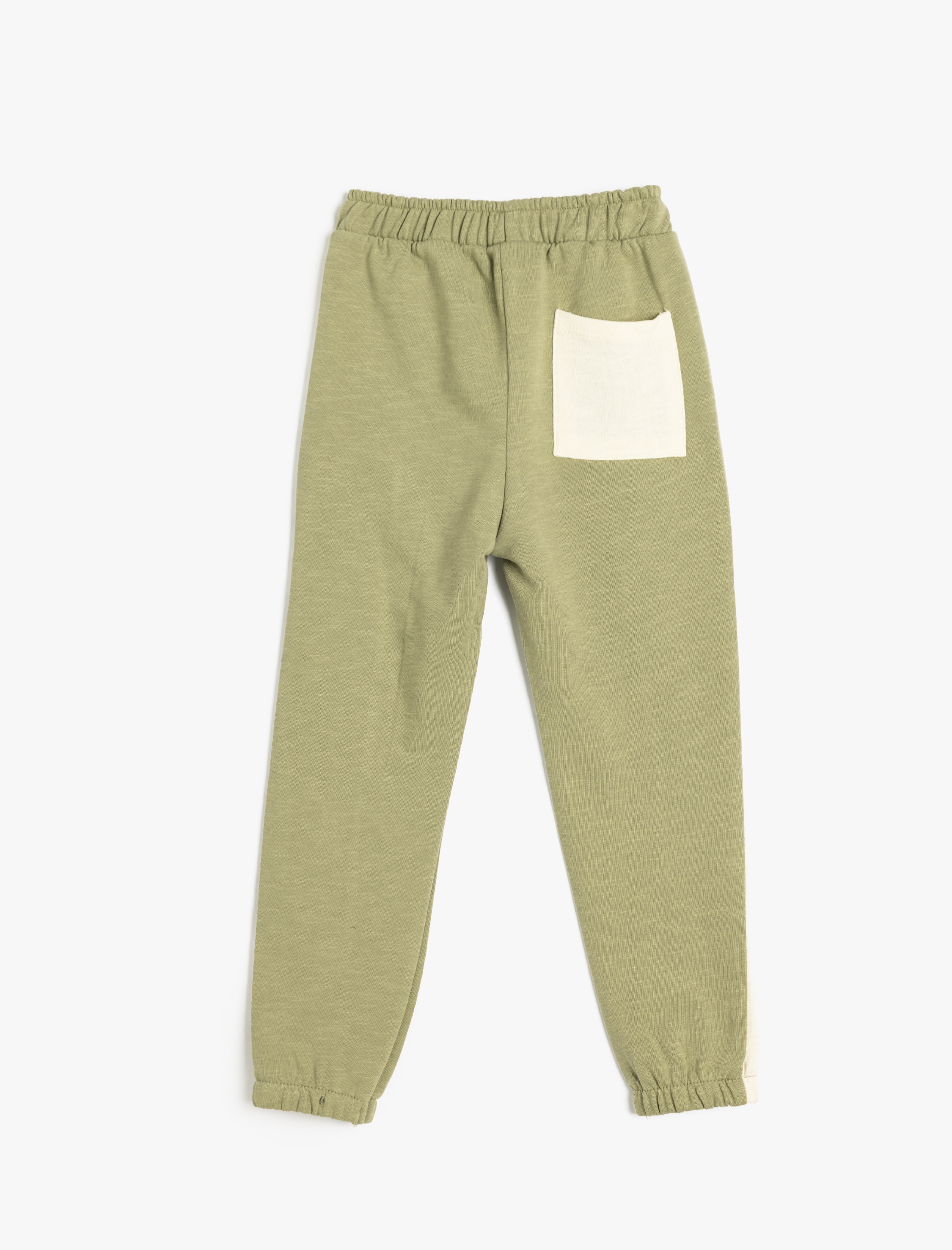  Erkek Bebek Beli Bağlamalı Pamuklu Şardonlu Renk Bloklu Jogger Eşofman Altı