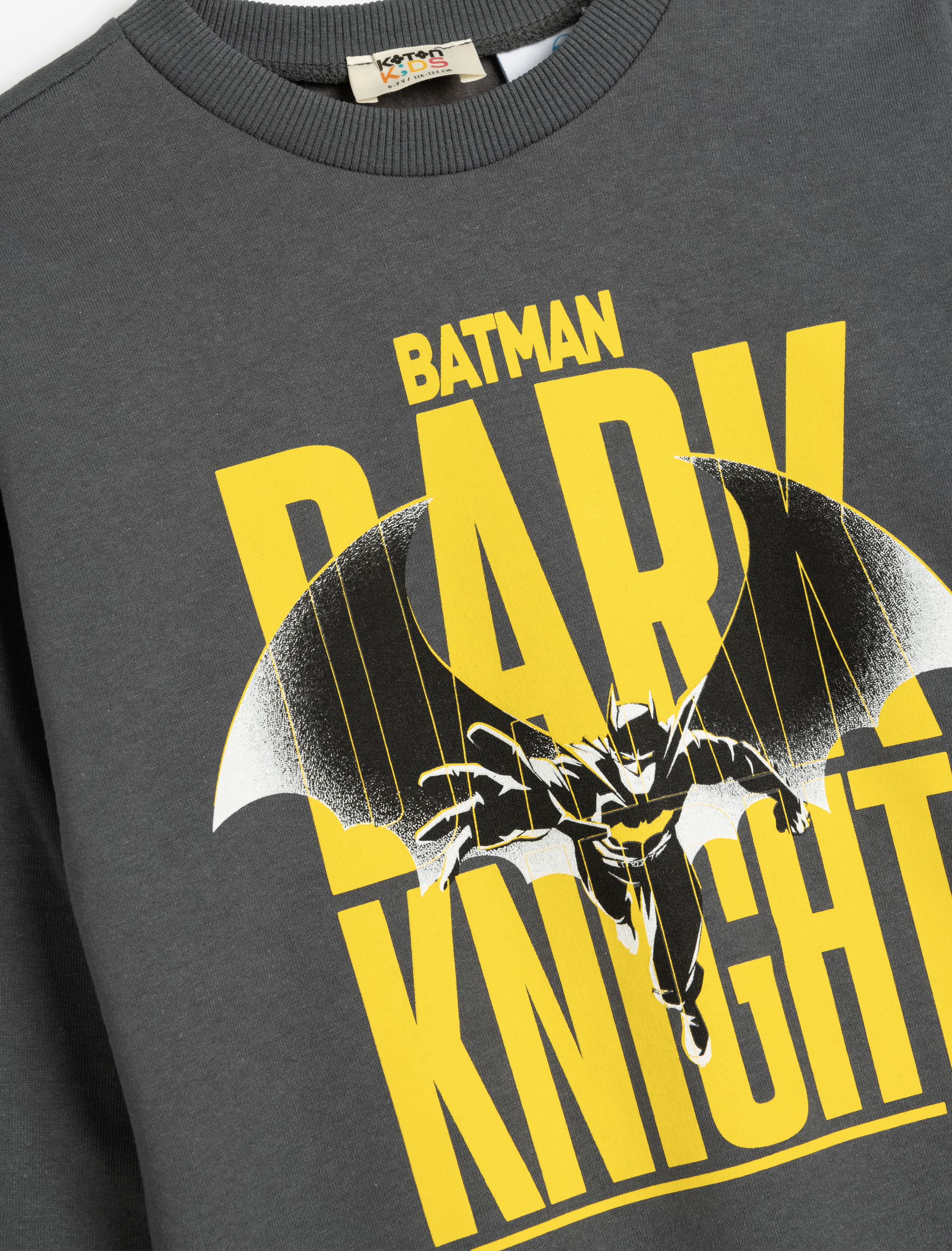  Erkek Çocuk Batman Sweatshirt Lisanslı Uzun Kollu Bisiklet Yaka Pamuklu Şardonlu
