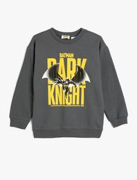 Batman Sweatshirt Lisanslı Uzun Kollu Bisiklet Yaka Pamuklu Şardonlu