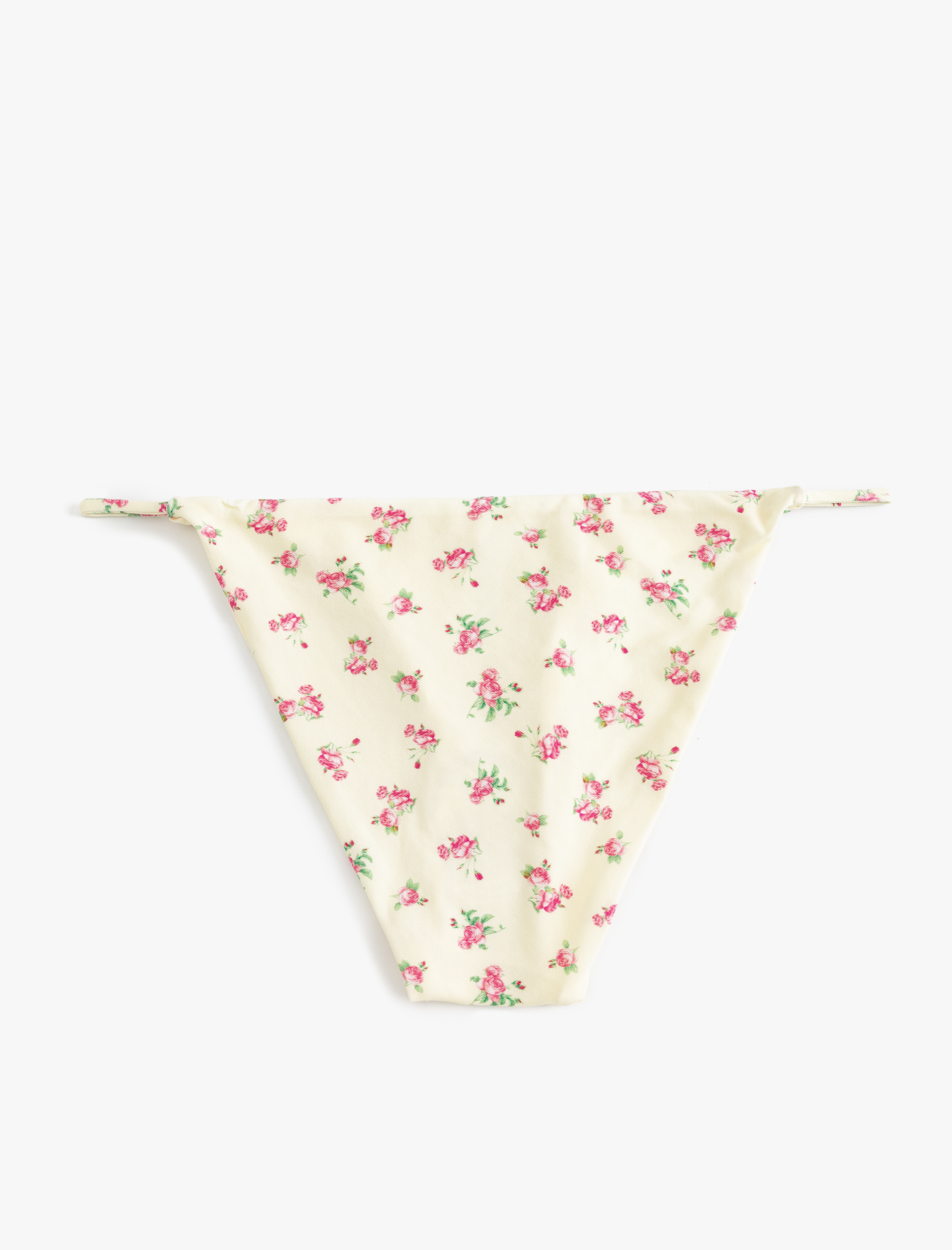   Çiçekli Bikini Altı Yanları İpli