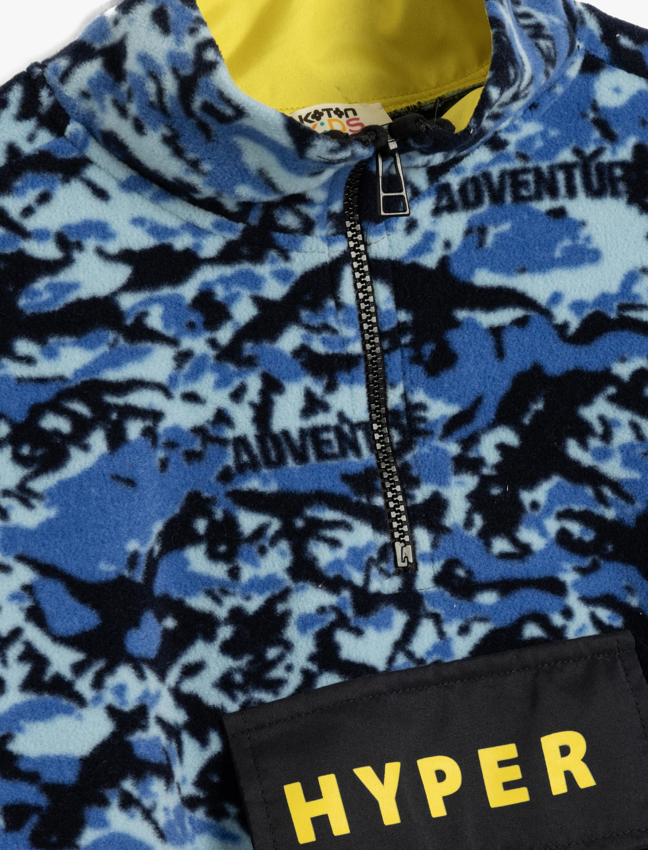 Erkek Çocuk Dik Yaka Yarım Fermuarlı Oversize Polar Sweatshirt