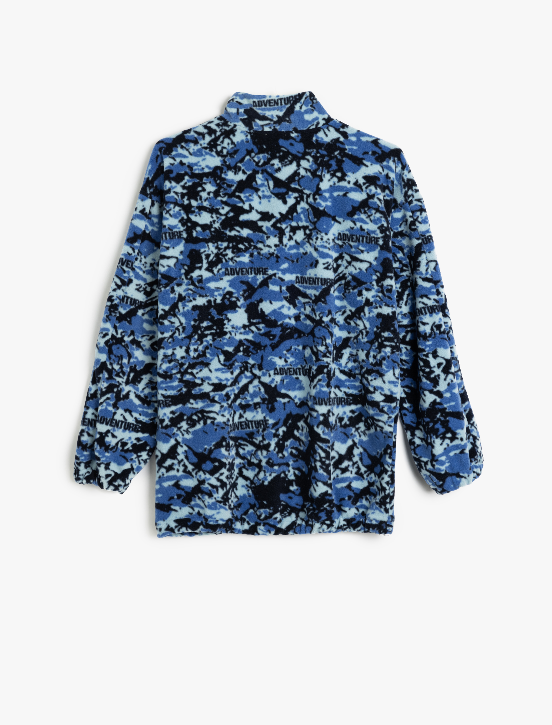 Erkek Çocuk Dik Yaka Yarım Fermuarlı Oversize Polar Sweatshirt