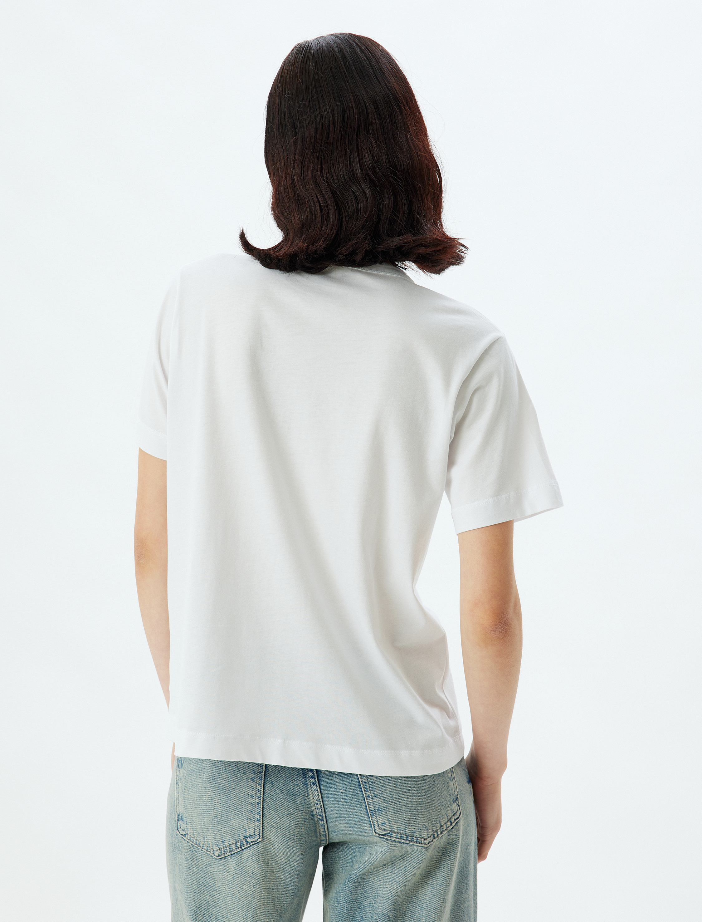   Bisiklet Yaka Kısa Kollu Pamuklu Basic Tişört