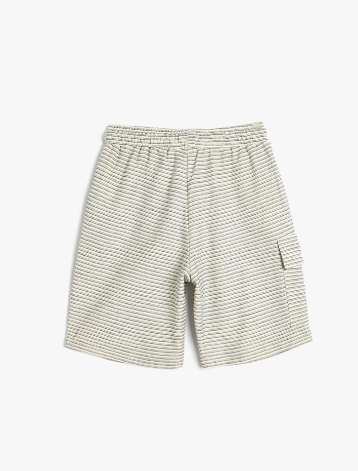 Erkek Çocuk Şort Beli Bağlamalı Kargo Cepli Pamuklu