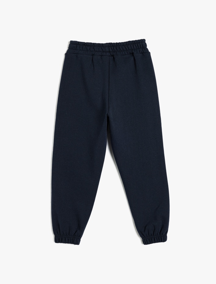 Kız Çocuk Pamuklu Beli Lastikli Şardonlu Basic Okul Eşofman Altı