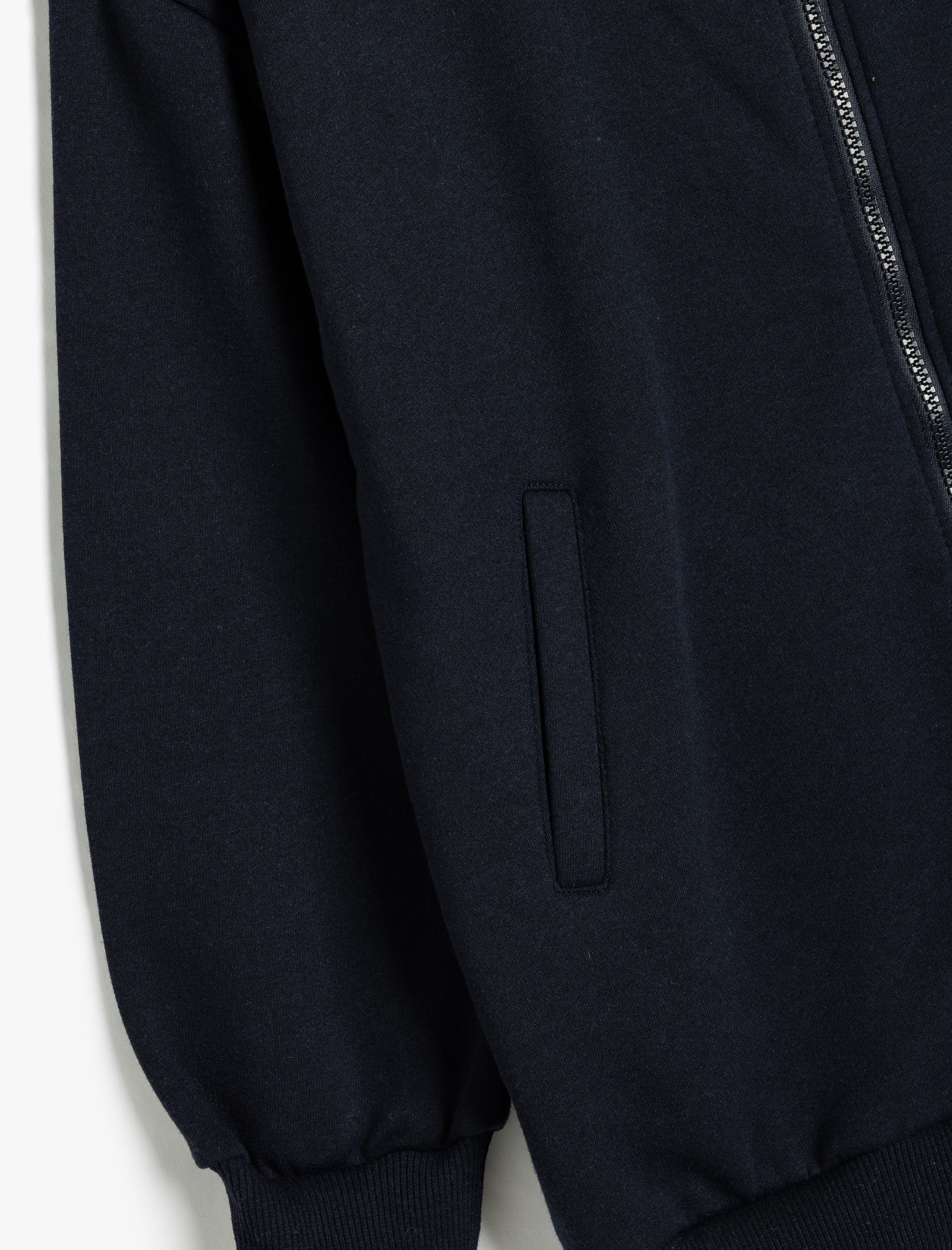  Kız Çocuk Sweatshirt  Uzun Kollu Cep Detaylı Fermuar Kapamalı