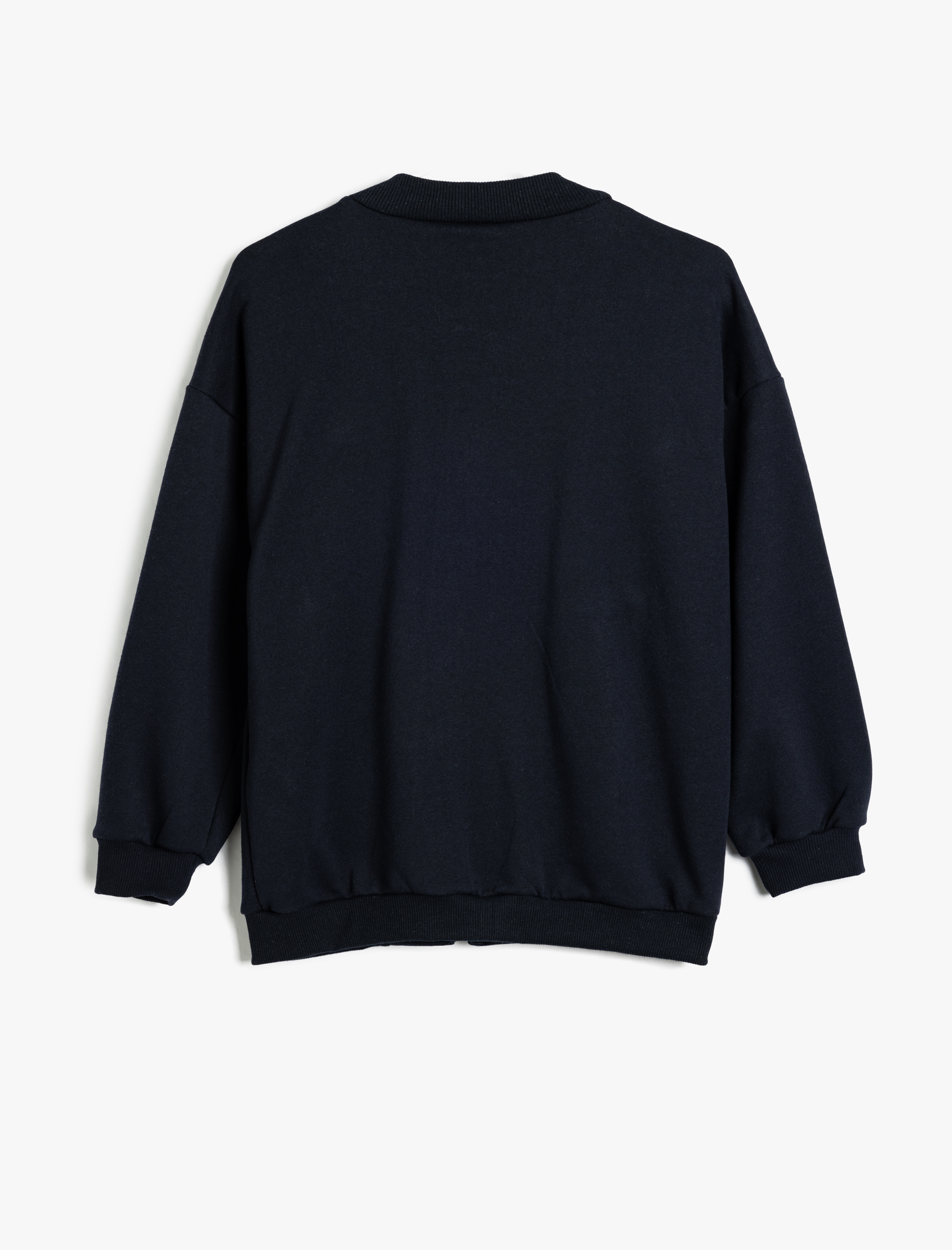  Kız Çocuk Sweatshirt  Uzun Kollu Cep Detaylı Fermuar Kapamalı