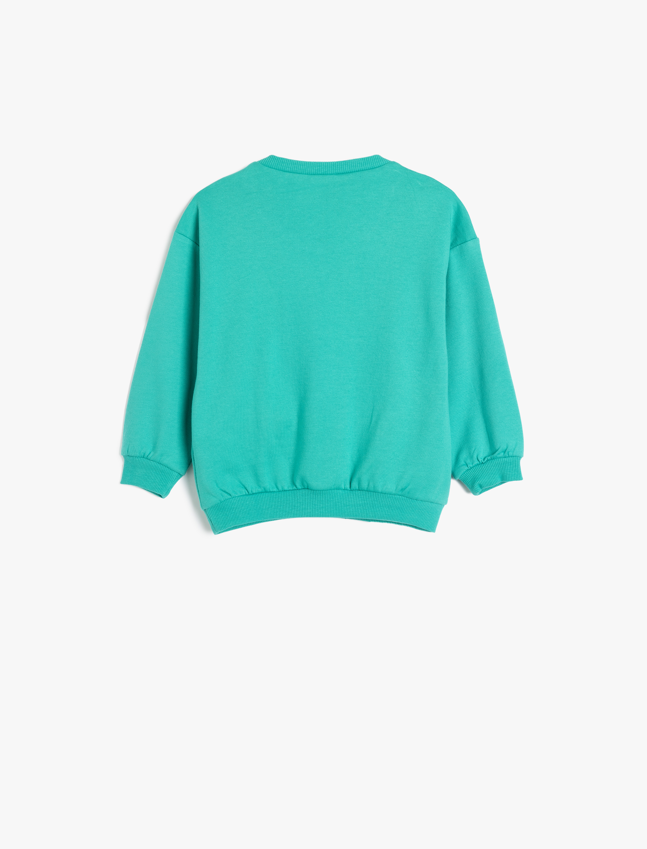  Erkek Bebek Pamuklu Canavar Baskılı Fermuar Detaylı Uzun Kollu Şardonlu Sweatshirt